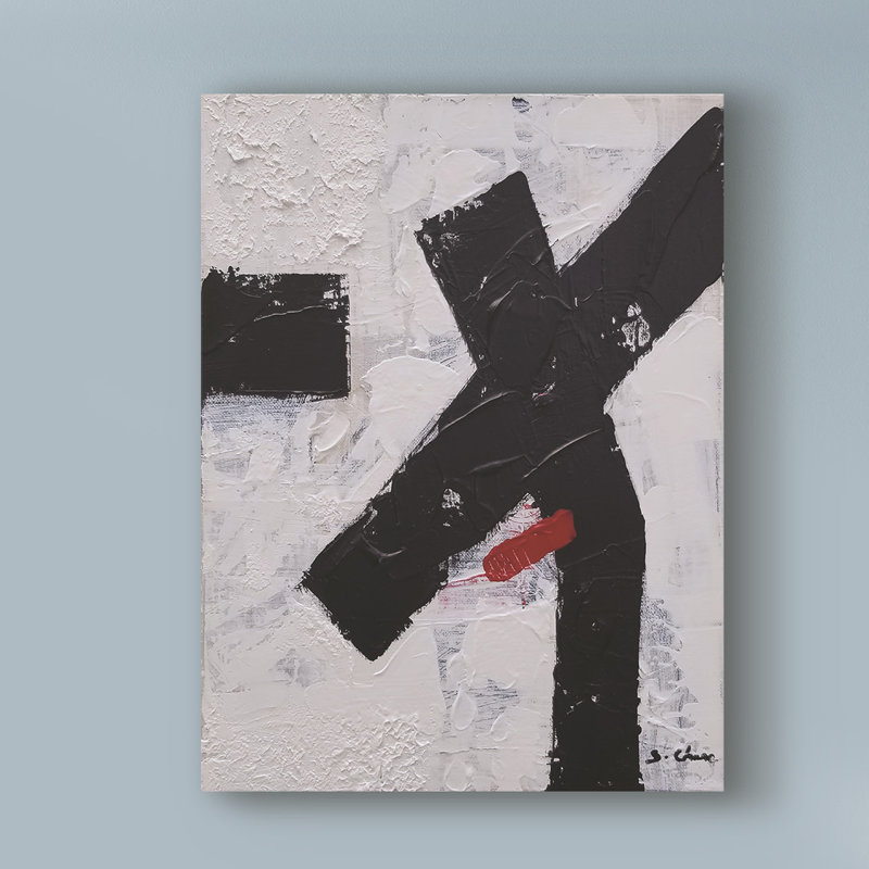 Orren Ellis Black And White Abstract 180701 Acrylic Painting