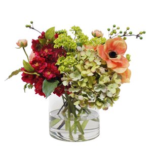 Mix Ranunculus and Anemone Floral Arrangement in Vase