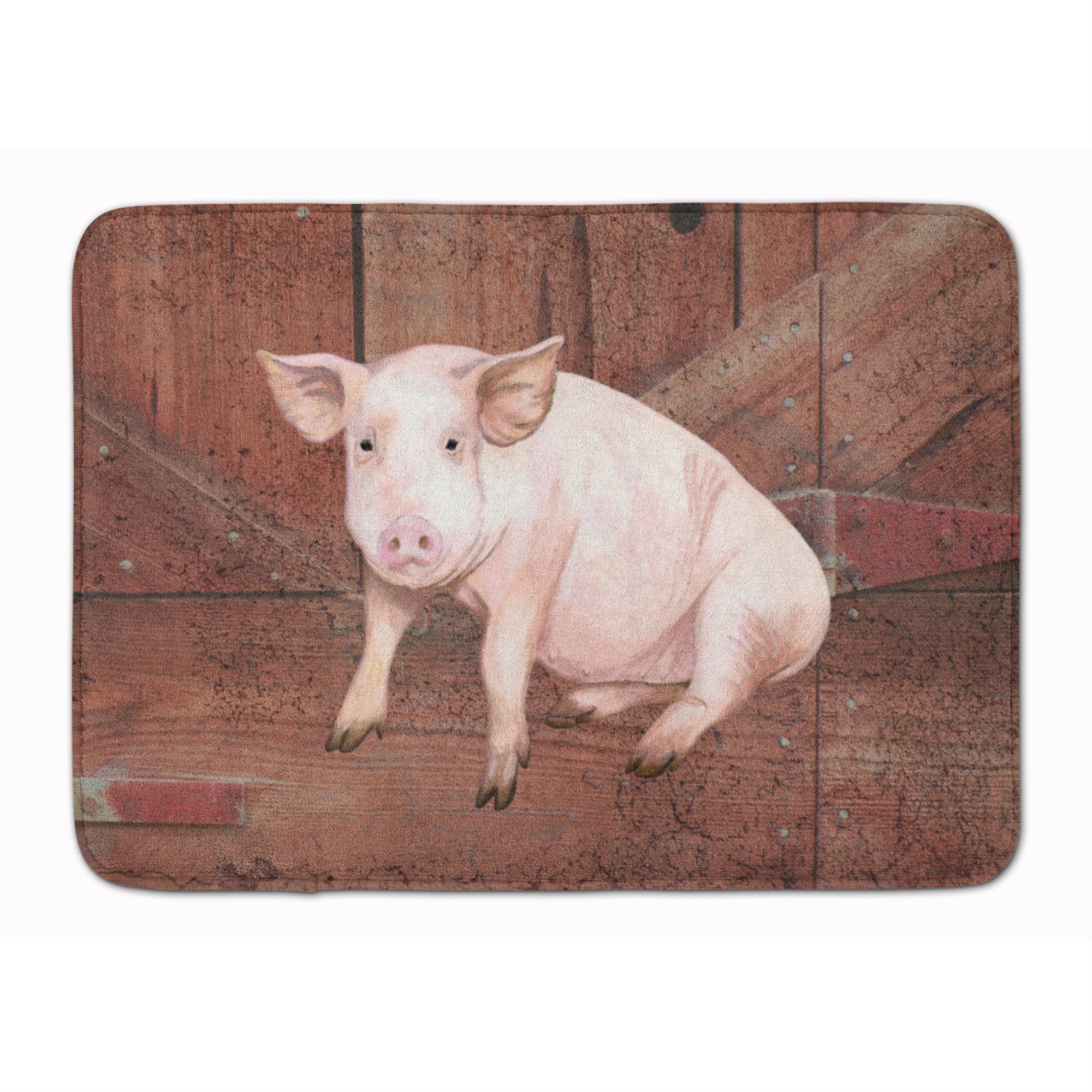 August Grove® Jonah Pig at the Barn Door Rectangle Microfiber Non-Slip ...