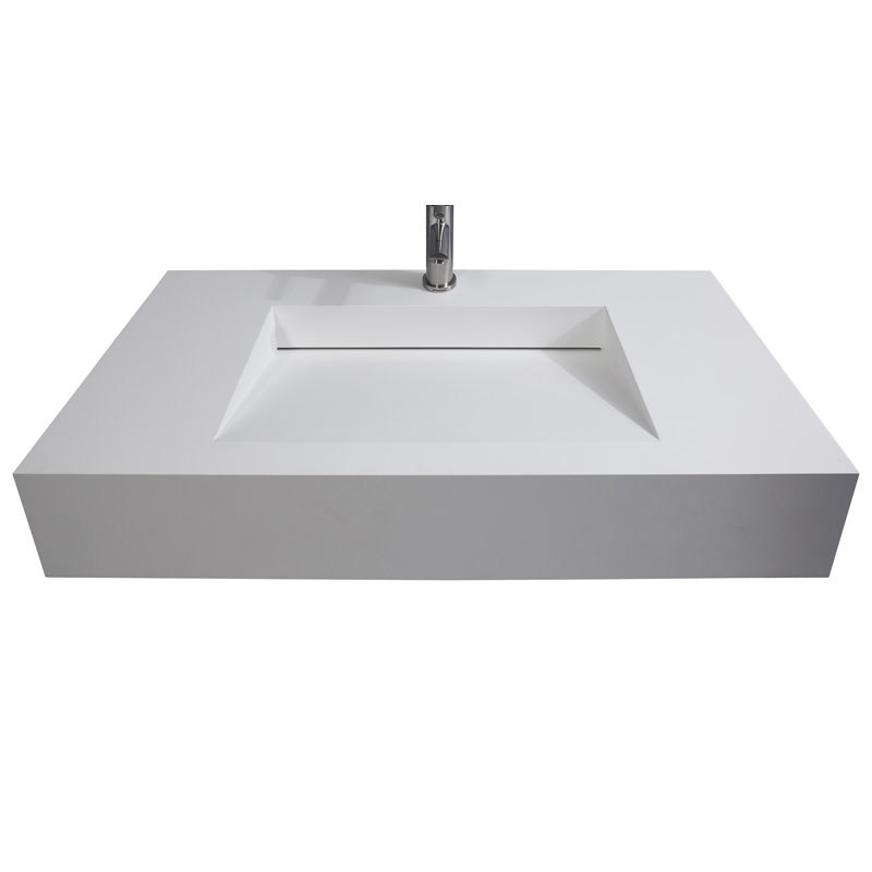 Orren Ellis Azeem Stone Rectangular Wall Mount Bathroom Sink Wayfair