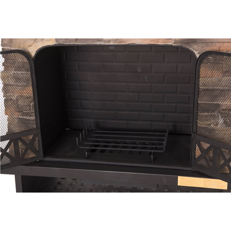 Darby Home Co Pirtle Steel Wood Burning Outdoor Fireplace