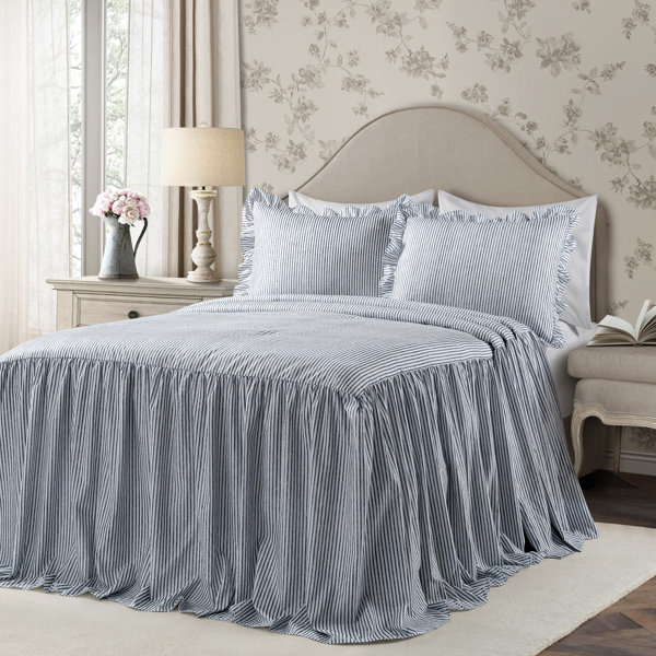 Blue Ticking Bedding Wayfair