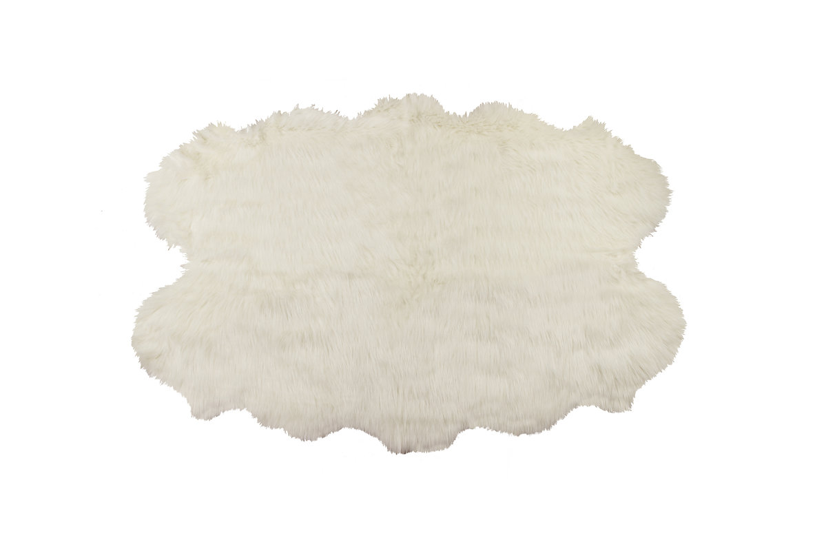 Shayne Off White Tufted Faux Sheepskin Area Rug