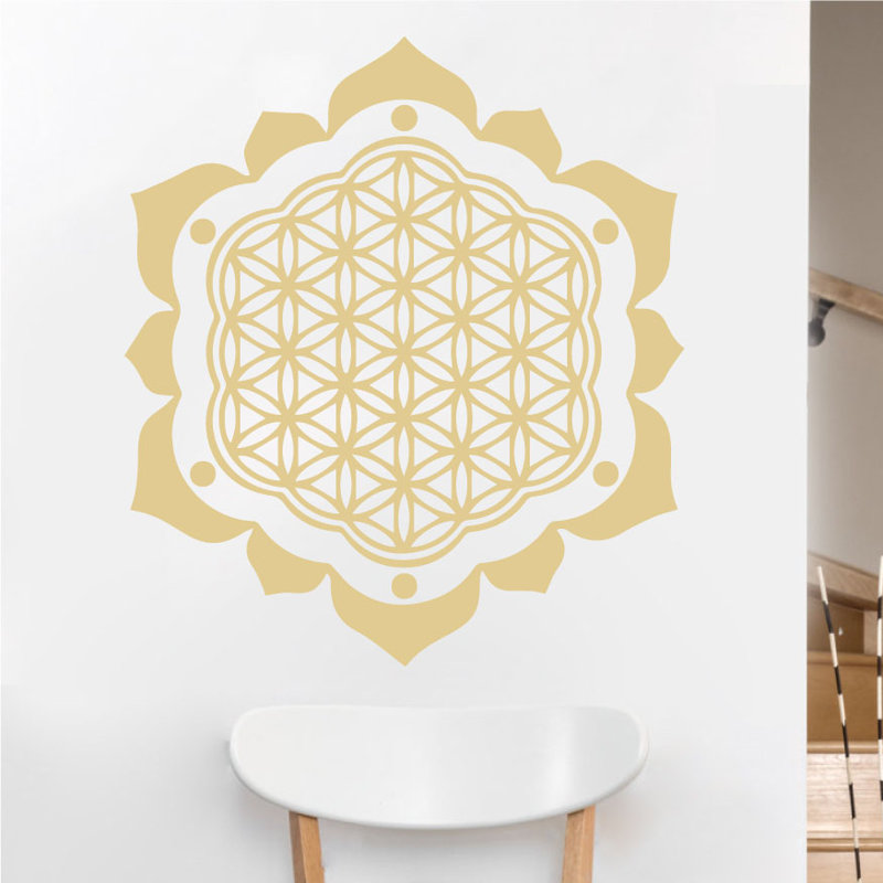 eyvaldecal flower of life with petals sacred geometry vinyl wall