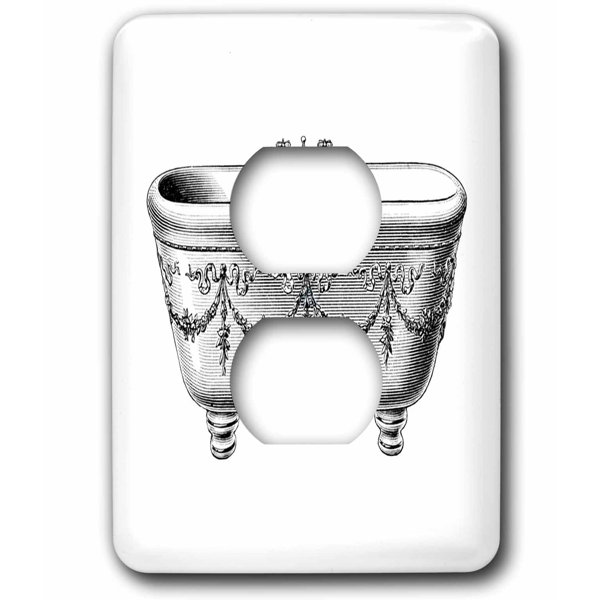 3drose Decorative Bathtub 1 Gang Duplex Outlet Wall Plate Wayfair