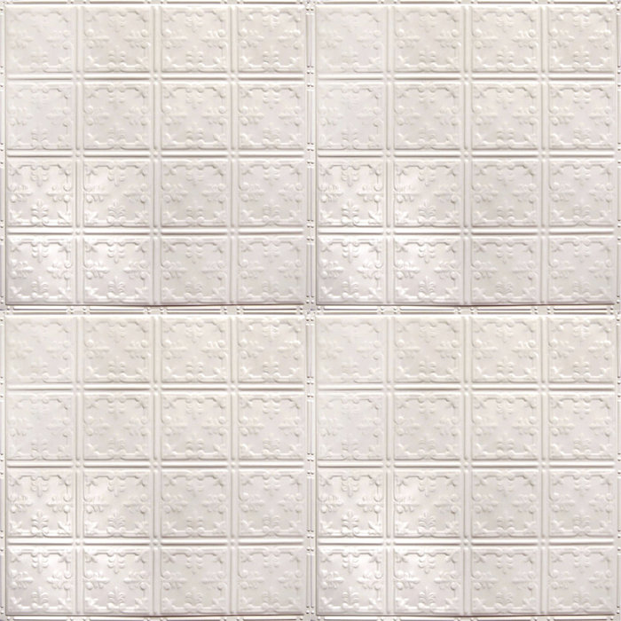 Tin 2 Ft X 2 Ft Nailed Up Ceiling Tile In Creamy White Satin