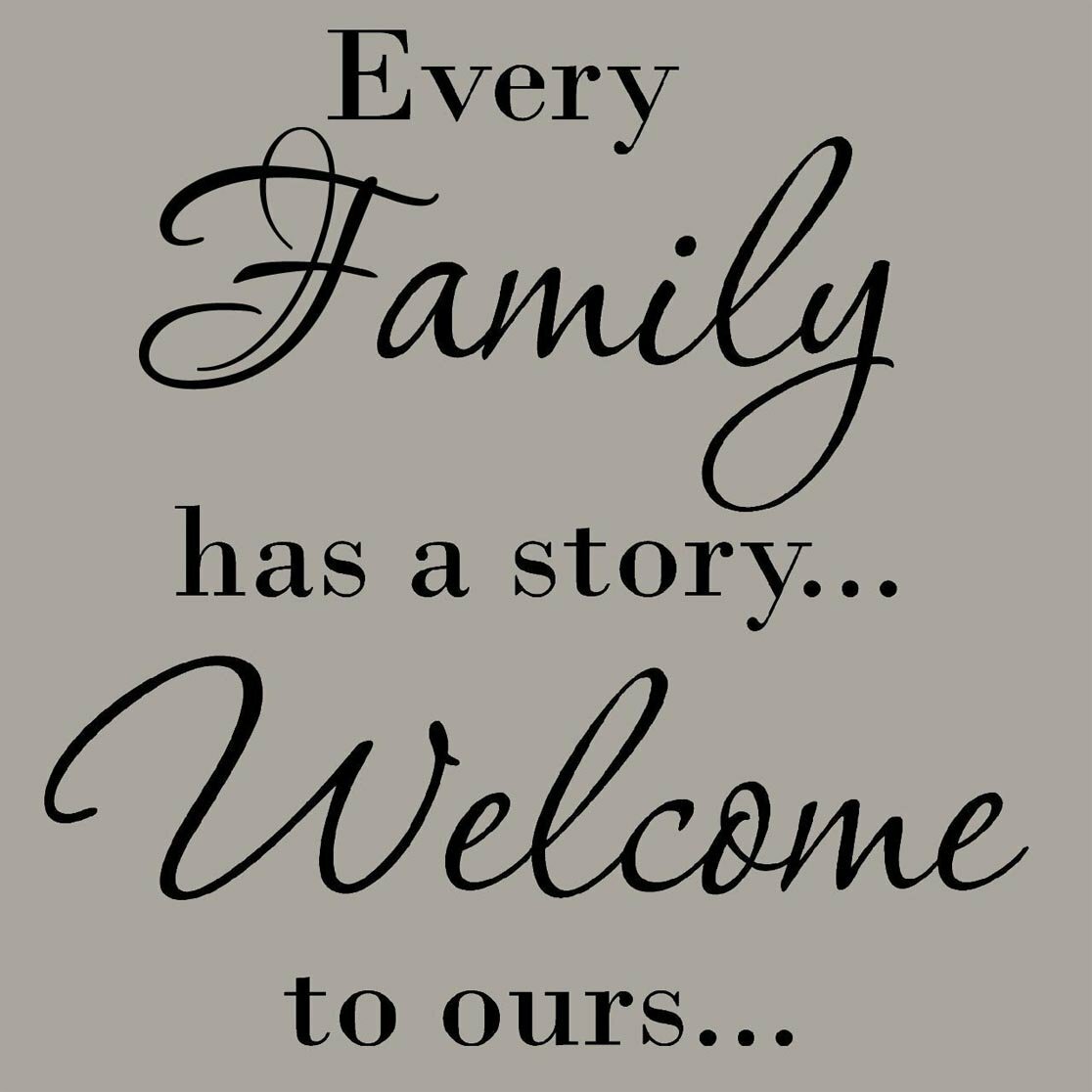 Every Family Has A Story Welcome To Ours Vinyl Wall Decal Sticker 
