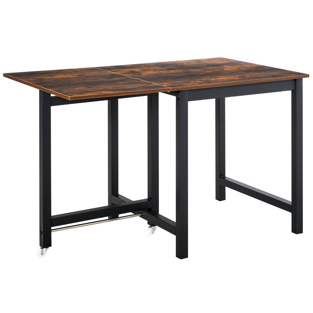 Homcom Foldable Dining Table Rustic Brown 1,180 x 76.5 x 765 mm
