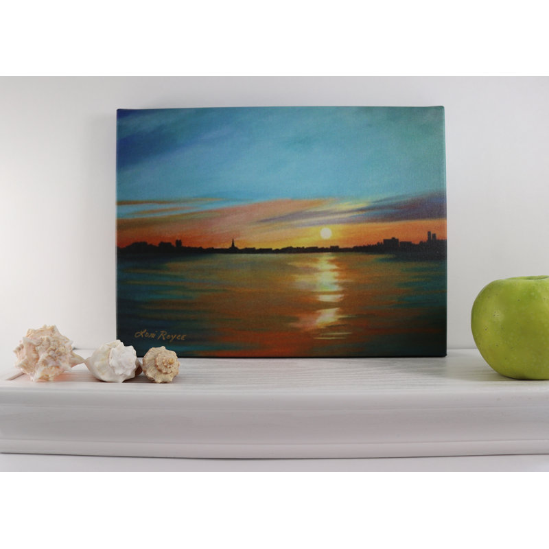 Highland Dunes Sunset On The Horizon Acrylic Painting Print On