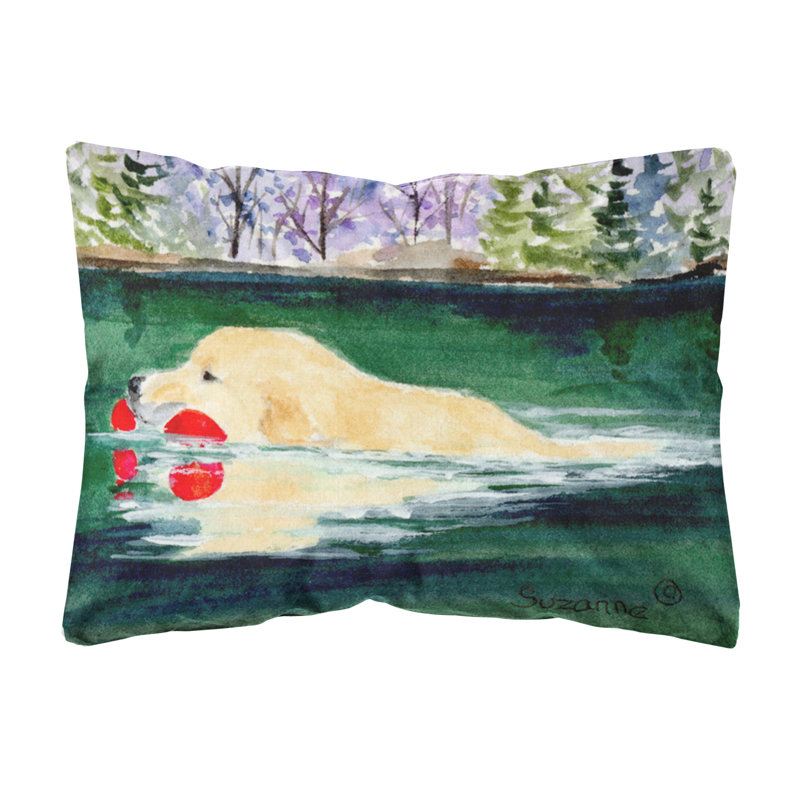 East Urban Home Golden Retriever Indoor Outdoor Throw Pillow Wayfair
