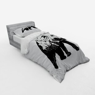 teddy bear charcoal duvet cover