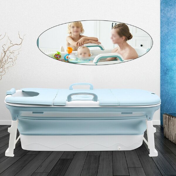 PVC Warm Inflatable Bathtub Massage Spa Home Bathroom Barrel iBàste Folding Bathtub Portable Water Tub 