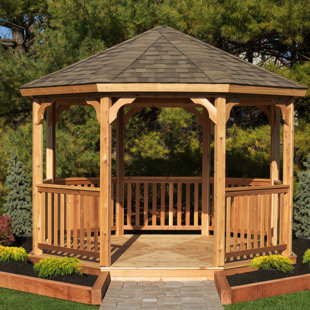 Go to store & view more images 12 Ft. W x 12 Ft. D Solid Wood Patio Gazebo by YardCraft