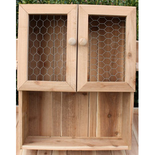Go to store & view more images August Grove Grimaldo Western Cedar Wall Mounted Curio Cabinet