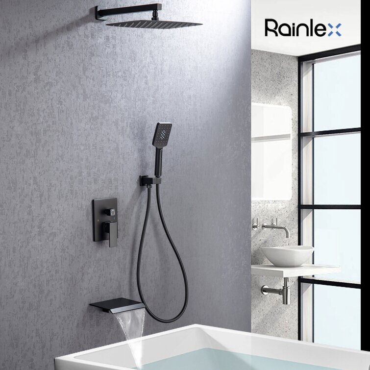 Wall mounted Bath tub faucet chrome finish with handheld shower head set B-1