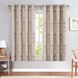 Premium Thick 90% Blockout Fine Jacquard Fabric Eyelet Curtains Abstract Scrolls 