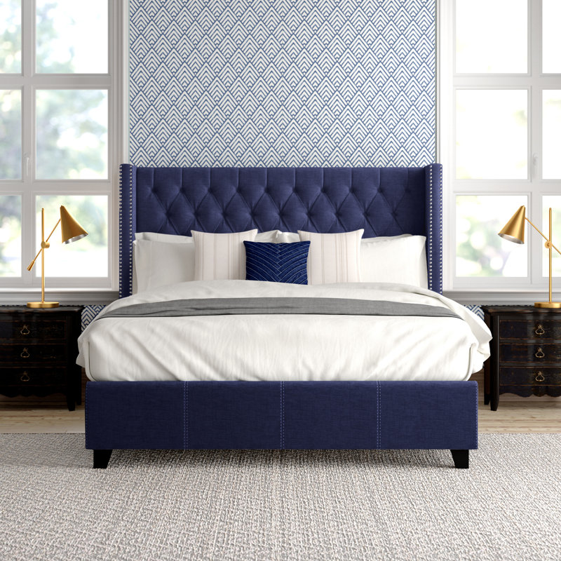 Tufted Upholstered Low Profile Platform Bed