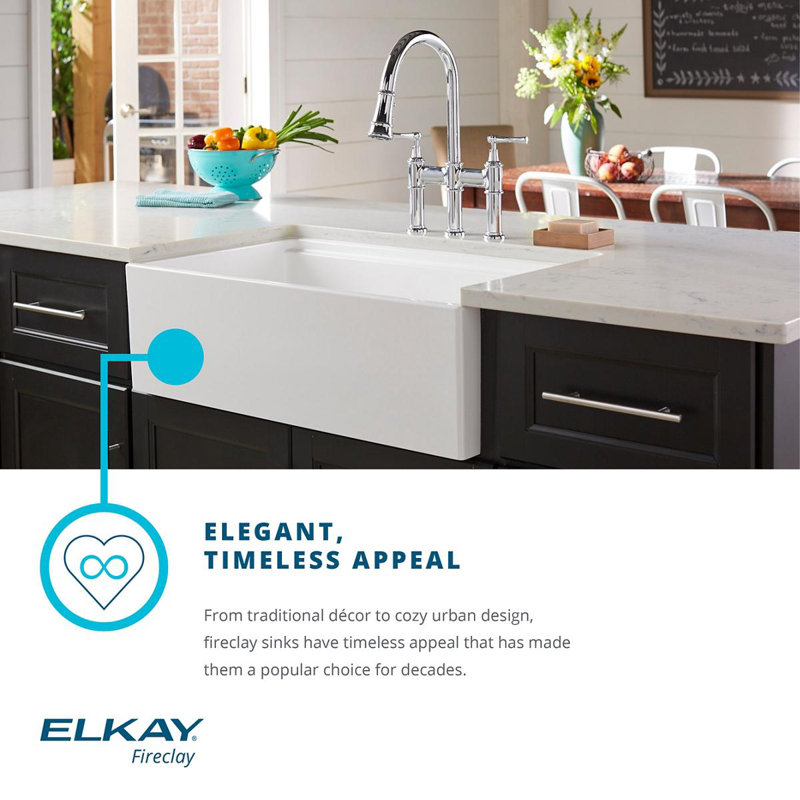 Elkay Fireclay 30" x 20" Undermount Kitchen Sink & Reviews Wayfair