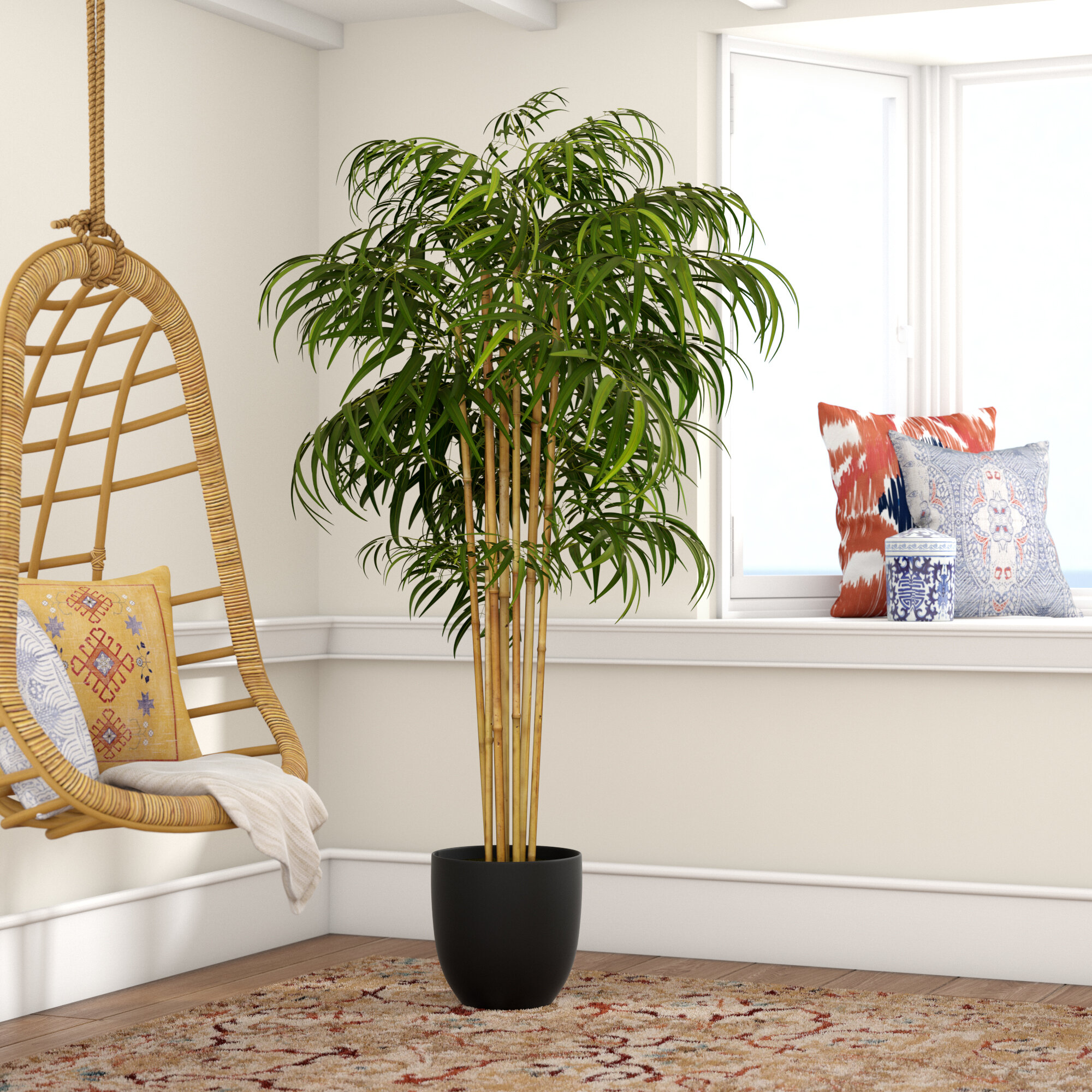 Bloomsbury Market Artificial Floor Bamboo Tree In Pot Reviews