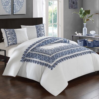 Mistana Mabel Cotton 3 Piece Comforter Set Size King