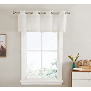 29 x 36, 1 Pair VOILYBIRD Alta Kitchen Curtains 36 Inch Length Set Linen Sheer Tiers for Windows 
