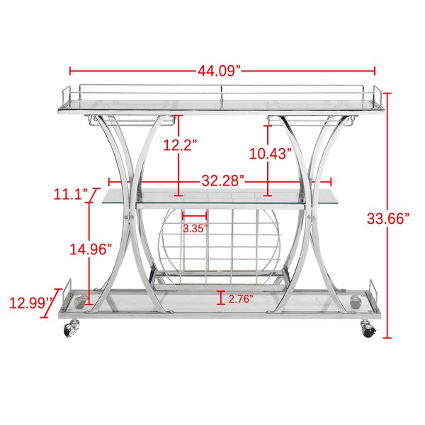 Orren Ellis Plasencia Bar Cart & Reviews | Wayfair