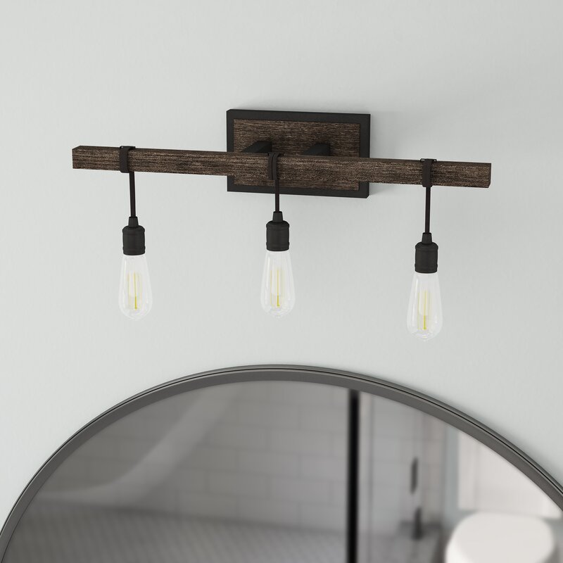 Laurel Foundry Modern Farmhouse Brodie 3 Light Dimmable Durango
