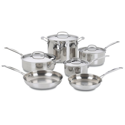 cuisinart chef's classic 10 piece stainless steel cookware set
