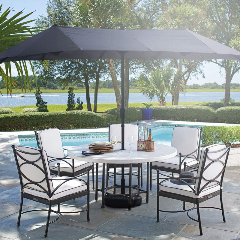 Freeport Park Alanis 9 X 7 Rectangular Market Umbrella Reviews Wayfair