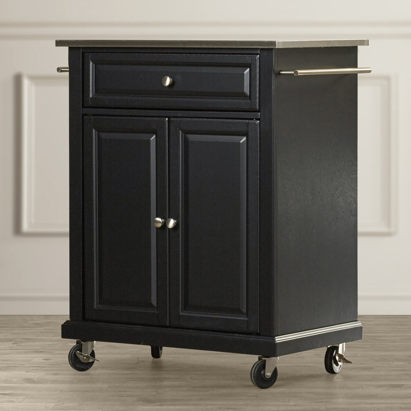 Hedon Kitchen Cart With Stainless Steel Top Reviews Joss Main
