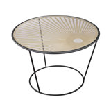 Bissett Glass Top Frame End Table by Everly Quinn