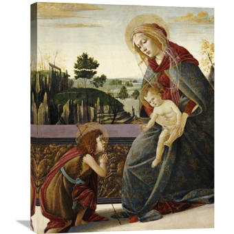 Global Gallery The Madonna And Child With The Young Saint John The Baptist By Sandro Botticelli Painting Print On Wrapped Canvas Wayfair