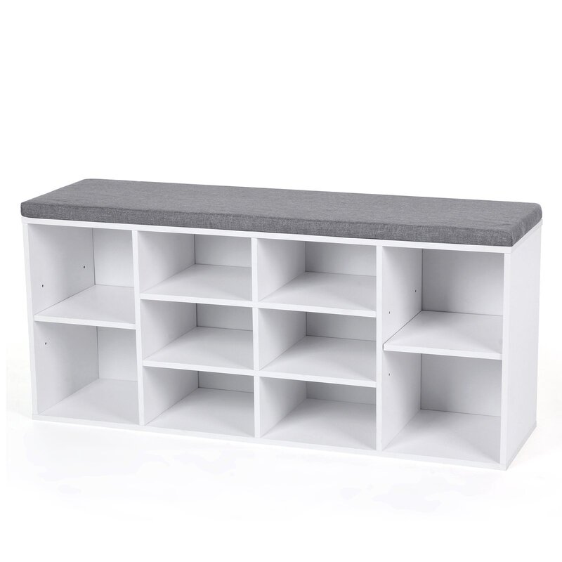 Latitude Run Shoe Cabinet Storage Bench With Cushion Wayfair