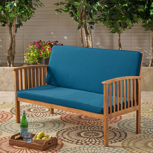Beachcrest Home Safira 53 25 Wide Outdoor Loveseat With Cushions Reviews Wayfair