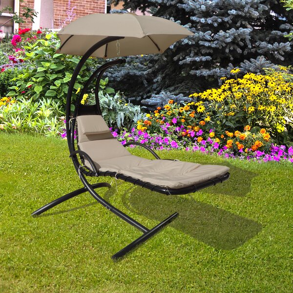 hanging lounge chair with umbrella