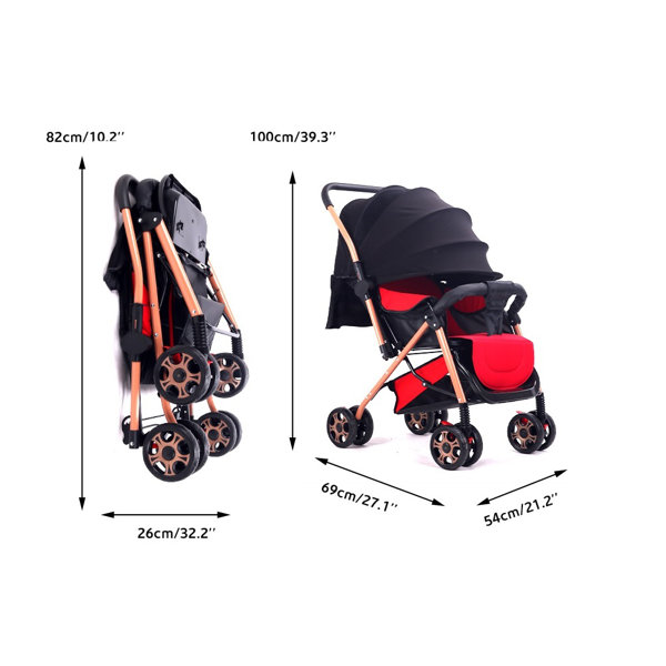 lightweight stroller with large storage basket