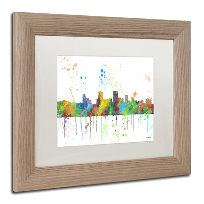 Springfield Illinois Skyline ' Matted Framed Graphic Art -  Trademark Fine Art, MW0260-T1620MF