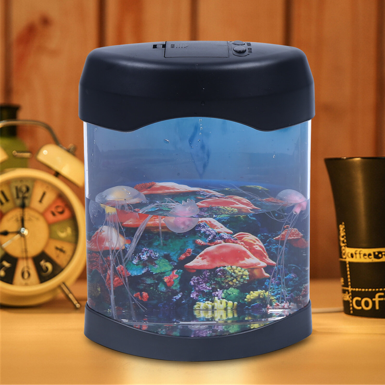 LED Jellyfish Mood Lamp Night Light Realistic Color Changing Water Aquarium Tank 