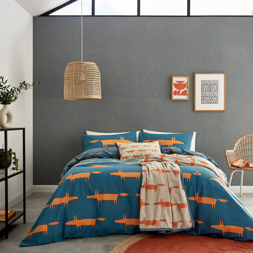 Scion Duvet cover Mr Fox Brushed Cotton Bedding Set QCSMFOD2DEN