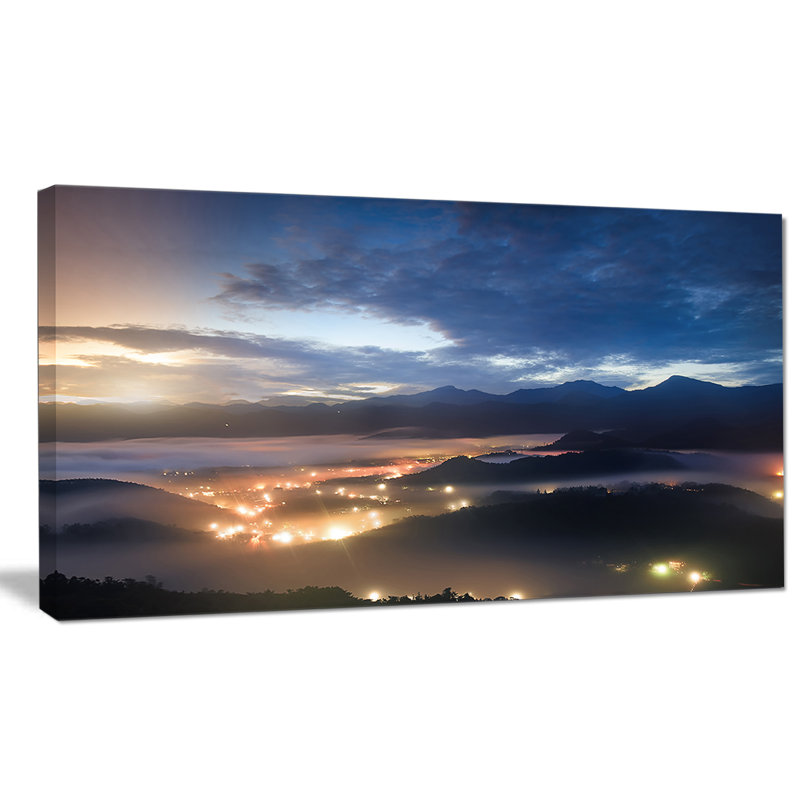 Designart Blue Cloudy Summer Sunrise Photographic Print On Wrapped Canvas Wayfair