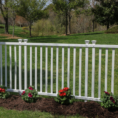 3ft H x 3.5ft W (2 Panels) No Dig Zippity Baskenridge Fence Panel Kit, Vinyl Fence Panel, White Vinyl Fences for Yard, Temporary Fence for Backyard, White Picket Fence Garden Border, DIY Fence ZP19037