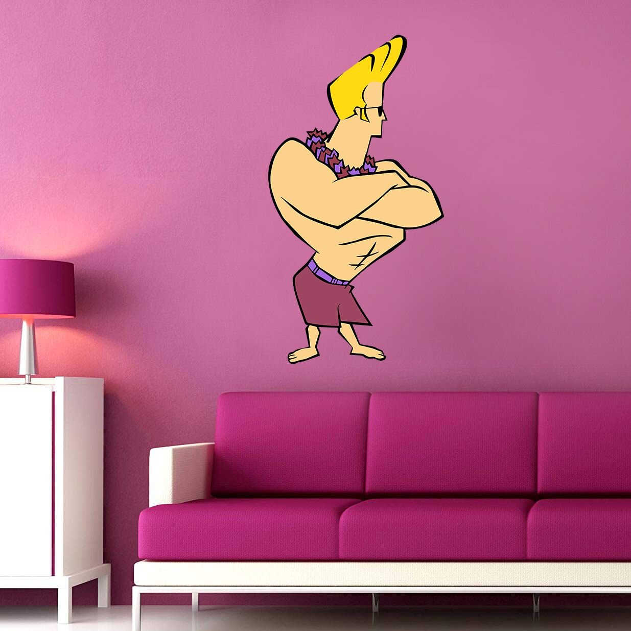 Design With Vinyl Johnny Bravo Cute Hawaiian Cartoon Character Wall Decal Wayfair