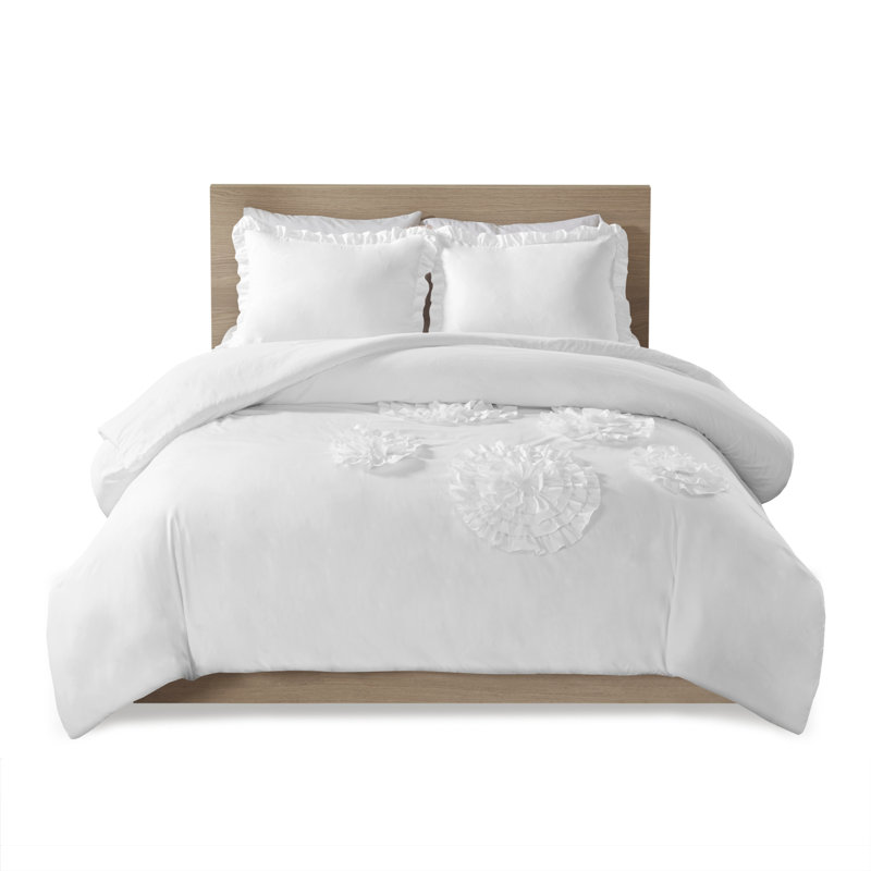 Ophelia Co Alamo Solid Ruffle Floral Mini Comforter Set