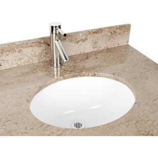 Go to store & view more images D'Vontz Ceramic Oval Undermount Bathroom Sink