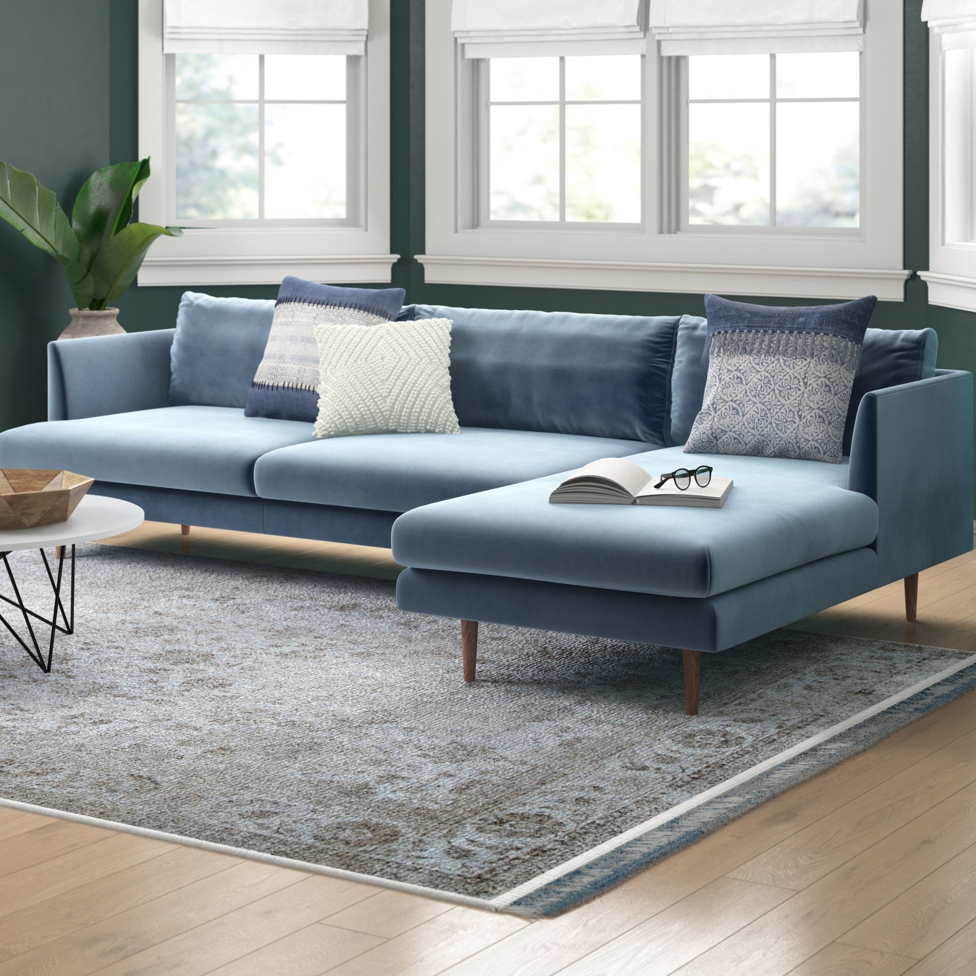 Celia Velvet 112 Sectional Reviews Joss Main