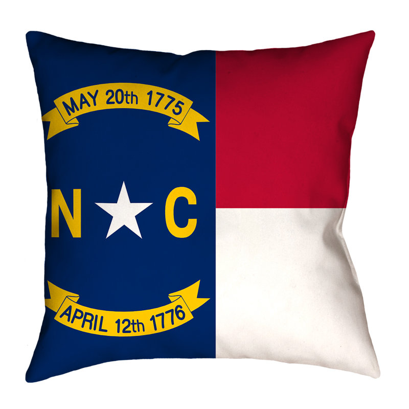 East Urban Home Centers North Carolina Flag In Poly Proplin Throw Pillow Concealed Zipper Indoo Wayfair