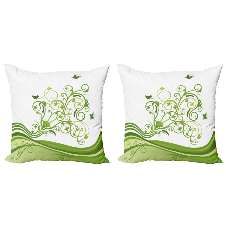 Home Decor Pair White Grey Butterfly Pattern Cushion Covers 16 X16 100 Cotton Home Furniture Diy