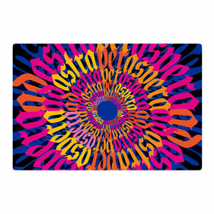 Roberlan Ad Astra Per Aspera Mandala Blue/Orange Area Rug