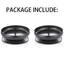 PACK of 5 11.5cm dia Round BLACK Spiked Candle Holders