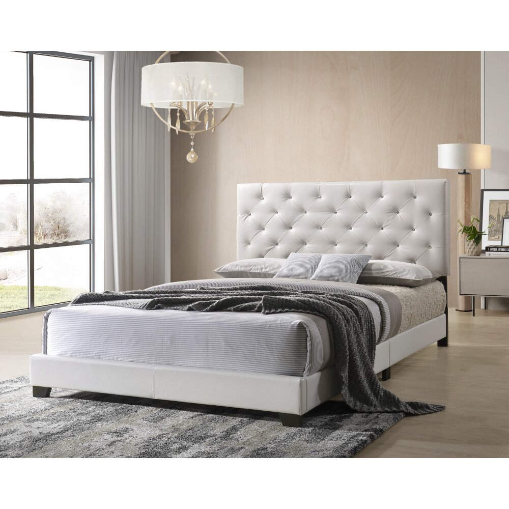 White Upholstered Beds Wayfair